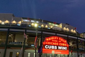 Cubs Win on marquee - September 13, 2019