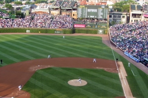 Live action at Wrigley Field.