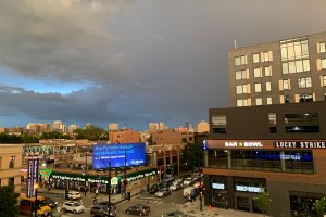 View outside stadium during rain delay - June 24, 2019