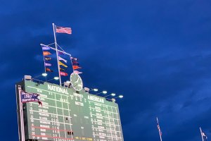 View from left field of the scoreboard