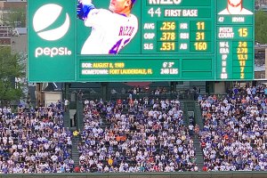 Anthony Rizzo on scoreboard