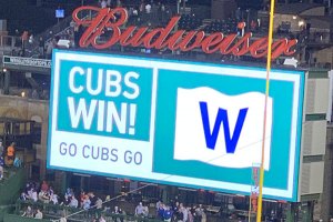 Cubs Win on Scoreboard