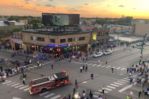 Firetruck at Clark and Addison - September 13, 2019