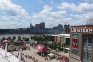 Roebling Suspension Bridge in the distance