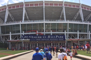 Walking into the stadium