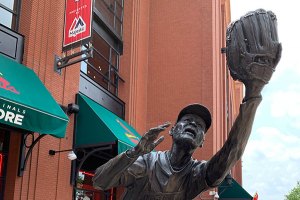 Ozzie Smith Statue outside Busch Stadium - June 2, 2019