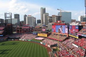 St. Lous  skyline from Busch Stadium  - June 1, 2019