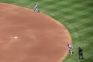 Umpire and players set for action - June 2, 2019