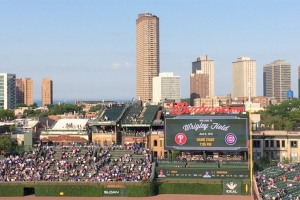 City of Chicago behind the right field scoreboard.