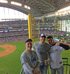pat, Tommy and Brewer fan at Miller Park